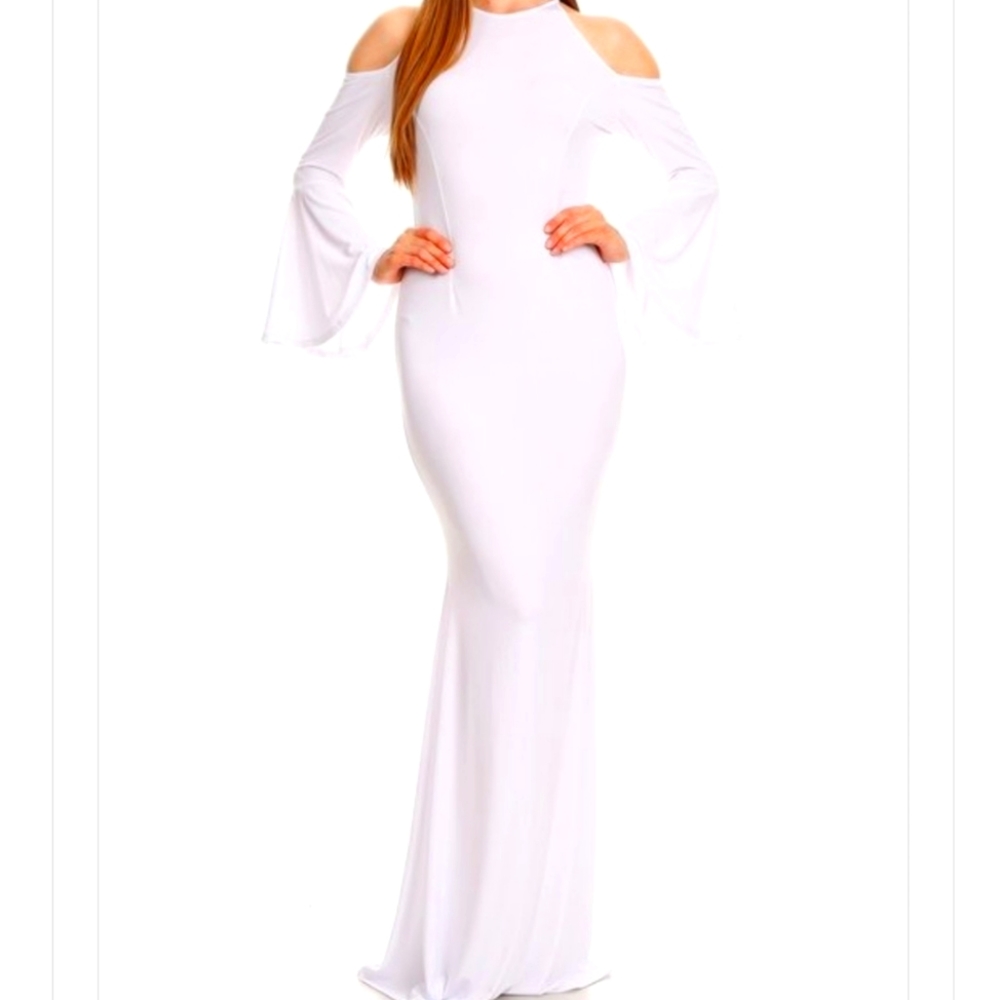 SEXY DIVA WHITE DRESS MAXI DRESS Sz1X